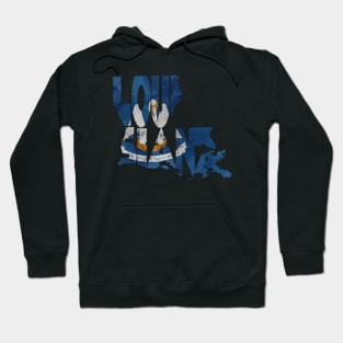 Louisiana Typo Map Hoodie